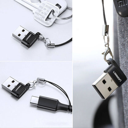 UGREEN US280 USB-C Female to USB-A 2.0 Male Adapter | 480Mbps | Aluminum Alloy | Black | 50568