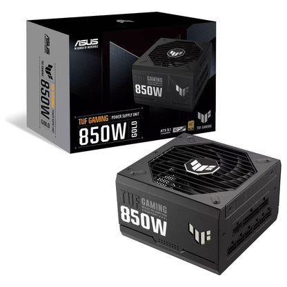 Asus TUF Gaming 850W 80Plus Gold Fully Modular Power Supply, ATX 3.0 Compatible 80+ Gold Certified, Military-grade, Dual Ball Bearing, Axial-tech Fan, PCB Coating, Black