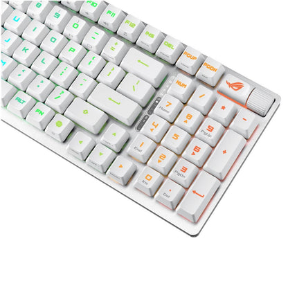 Asus ROG Strix Scope II 96 RX Wireless Mechanical Keyboard, RX Optical Switch, Sound-Dampening Foam, ABS Keycaps, Tri-Mode Connectivity, English - Arabic Layout, White | 90MP03S2-BKCA10