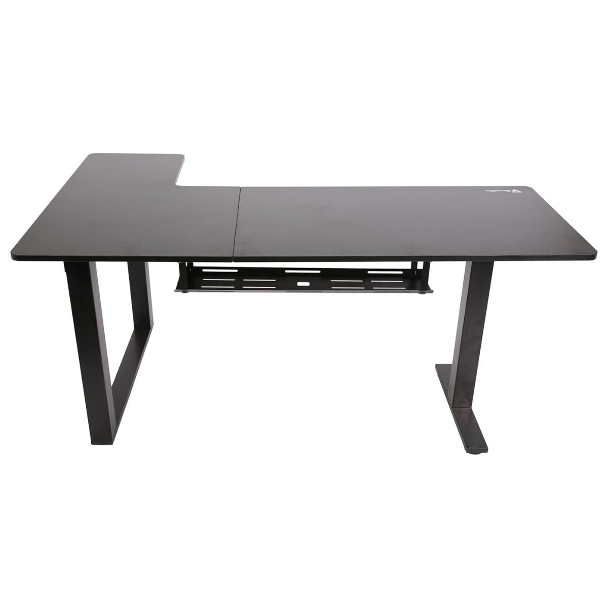 GamerTek Gaming Desk Alpha Pro RGB Flexi Corner Gaming Desk – 160x100cm, Carbon Fiber Texture, L-Shape Design, Black