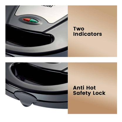 Sonashi 7-In-1 Non-Stick Multi Snacks Maker with Detachable Plates 760W, Black