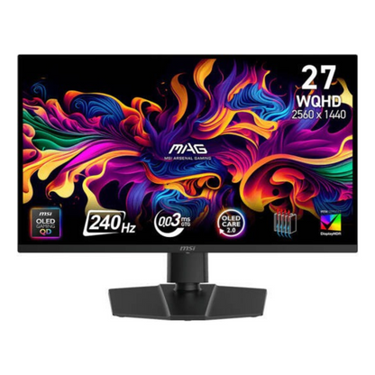 MSI MAG 273QP QD-OLED X24 Gaming Monitor | 27-inch QD-OLED WQHD Display | 240Hz Refresh Rate | 0.03ms GtG Response Time | Adaptive-Sync | 1.07 Billion Colors | Black | 9S6-3CE69H-015