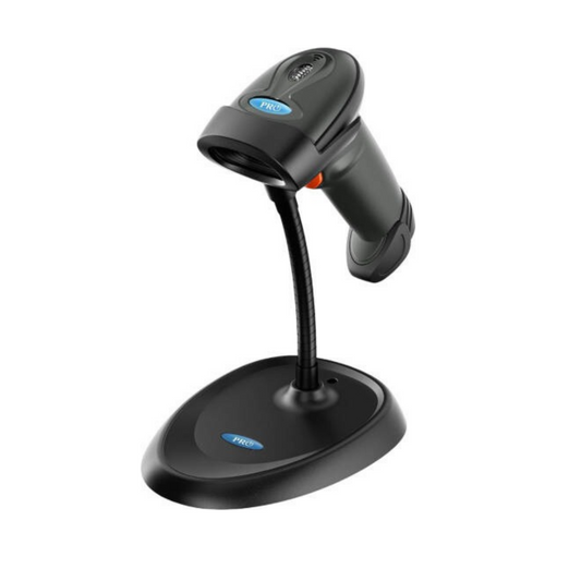 Pro1 PR2100 1D Wired Barcode Scanner with Stand | USB Plug & Play CCD Scanner | 350 Scans/Second | High-Pixel Sensor | Screen Barcode Reading | Black