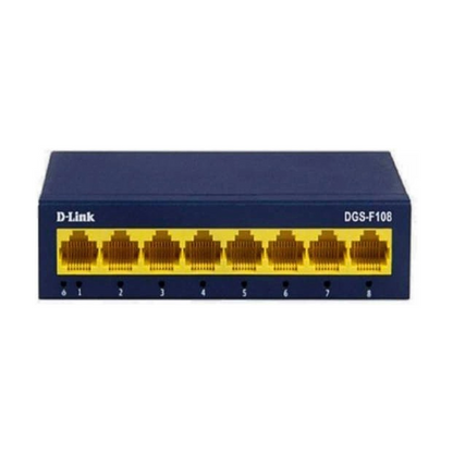 D-Link DGS-F108 8 Port Gigabit Desktop Unmanaged Switch | 10/100/1000Mbps RJ45 Ports | Up To 2Gbps Full Duplex Mode | Plug &amp; Play Installation | Energy Saving Design | 4K MAC Address Capacity