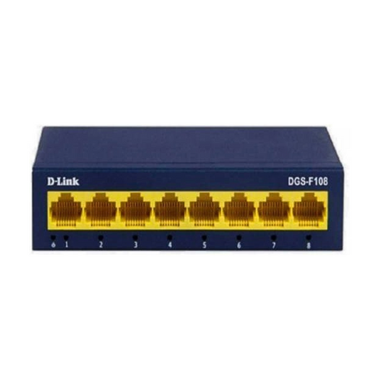 D-Link DGS-F108 8 Port Gigabit Desktop Unmanaged Switch | 10/100/1000Mbps RJ45 Ports | Up To 2Gbps Full Duplex Mode | Plug &amp; Play Installation | Energy Saving Design | 4K MAC Address Capacity