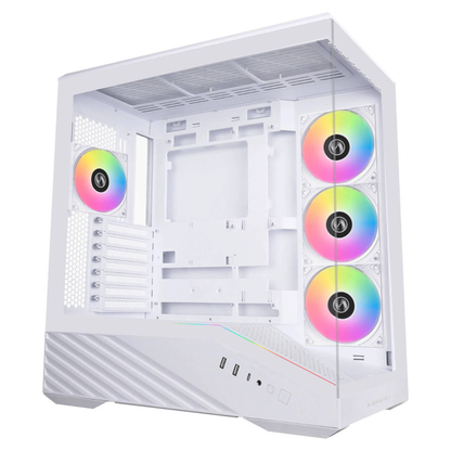Lian Li Vector V100 Mid-Tower PC Case, 4x 120mm ARGB Fans, 360mm Radiator Support, Dual Tempered Glass