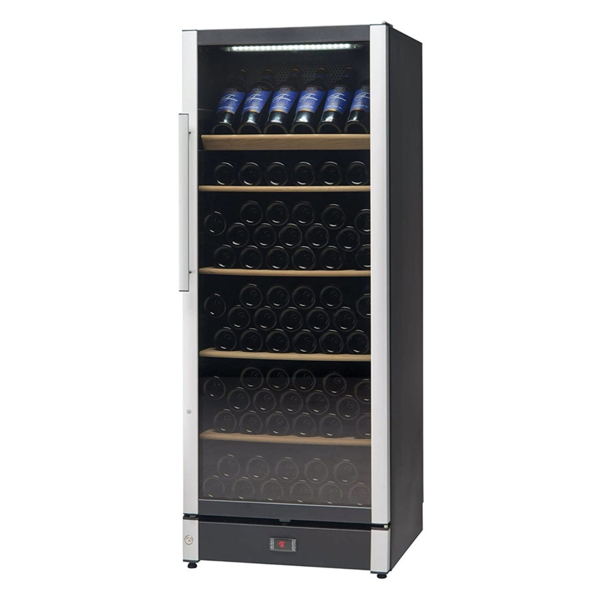 Vestfrost W 155, 147 Bottle Beverage/Wine Cooler, Upright Wine Cabinet, Black Glass Door, W155BLACK