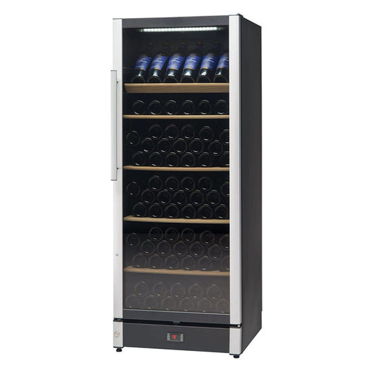 Vestfrost W 155, 147 Bottle Beverage/Wine Cooler, Upright Wine Cabinet, Black Glass Door, W155BLACK