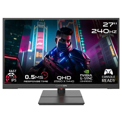 GAMEON GOML27QHD240IPS Midnight Signature Series 27" QHD, 240Hz, MPRT 0.5ms, HDMI 2.1, Fast IPS Mini LED Gaming Monitor (Supports PS5) - Black