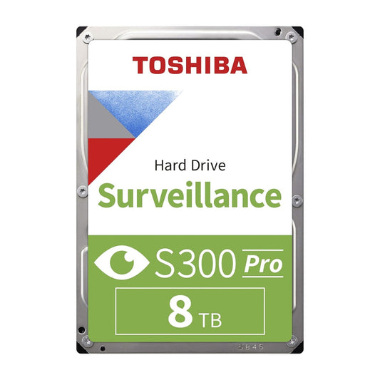 Toshiba S300 Pro 8TB Surveillance 3.5" SATA 6Gbit/s Internal HDD, 7200rpm, 512mb Buffer Size, Support Up to 64 Video Cameras