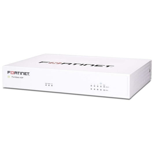 FortiGate-40F Firewall - 5 x Gigabit Ethernet RJ45 Ports (Including 4 x Internal Ports, 1 x WAN Ports) - Ideal for Small Businesses