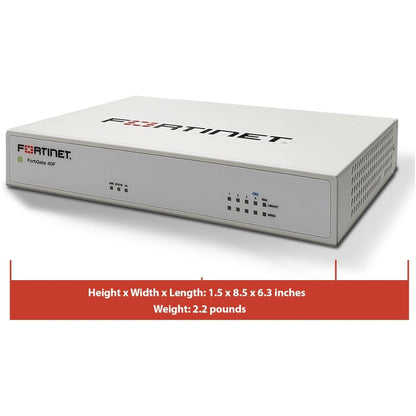 FortiGate-40F Firewall - 5 x Gigabit Ethernet RJ45 Ports (Including 4 x Internal Ports, 1 x WAN Ports) - Ideal for Small Businesses