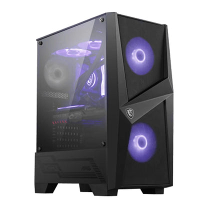 MSI MAG FORGE 100R Gaming PC Case | Mid-Tower ATX | 2× ARGB Fans | 4mm Tempered Glass | Black | Without Box