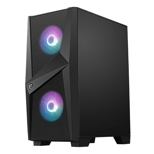 Msi Mag Forge 100R Usb 3.2 Mid Tower Pc Gaming Case With RGB Fan And 4 mm Tempered Glass - Black
