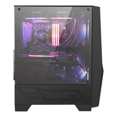 MSI MAG FORGE 100R Gaming PC Case | Mid-Tower ATX | 2× ARGB Fans | 4mm Tempered Glass | Black | Without Box