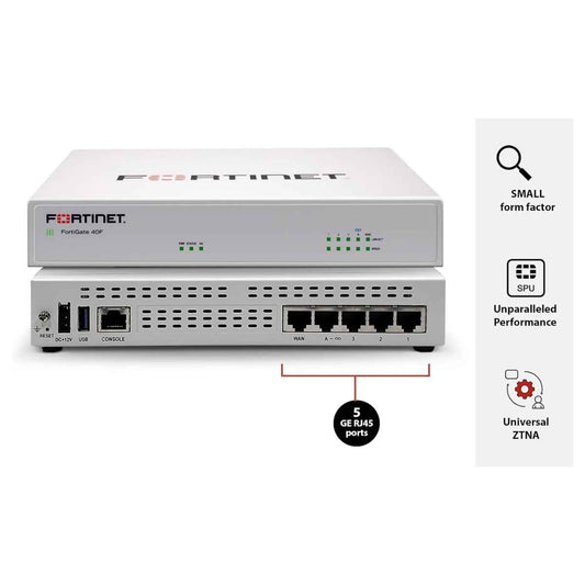 FortiGate-40F Firewall - Hardware Plus 1 Year FortiCare Premium and FortiGuard Unified Threat Protection (UTP)