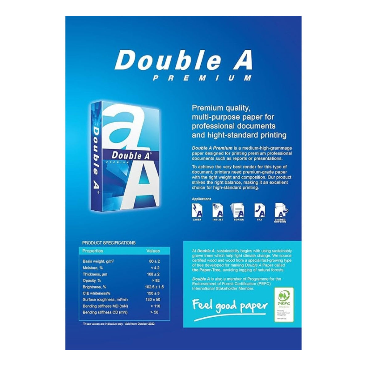 Double A Premium Paper, White, A4 , 80GSM, 500 Sheets