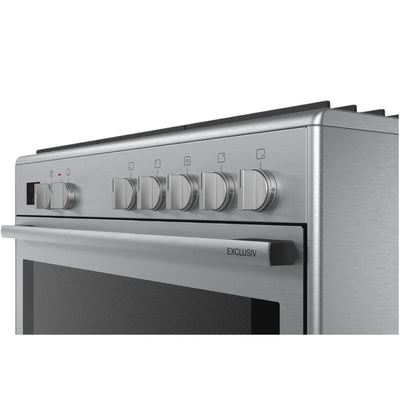 Bosch Series 8 Dual Fuel Range 5 Burners Cooker 90x60cm - with Gas and Electric Flexibility Stainless Steel