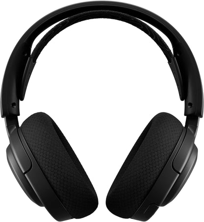 SteelSeries Arctis Nova 5 Wireless Headphones, 40mm Neodymium Drivers, Clear Cast Gen 2.x, Retractable Boom, 360° Spatial Audio, Quick-Switch Wireless, White/ Black