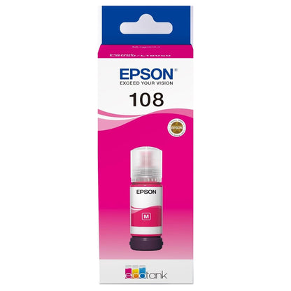 Epson 108 EcoTank Ink Bottle – Black, Cyan, Magenta, Yellow, Light Magenta, Light Cyan