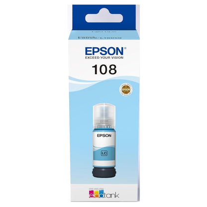 Epson 108 EcoTank Ink Bottle – Black, Cyan, Magenta, Yellow, Light Magenta, Light Cyan
